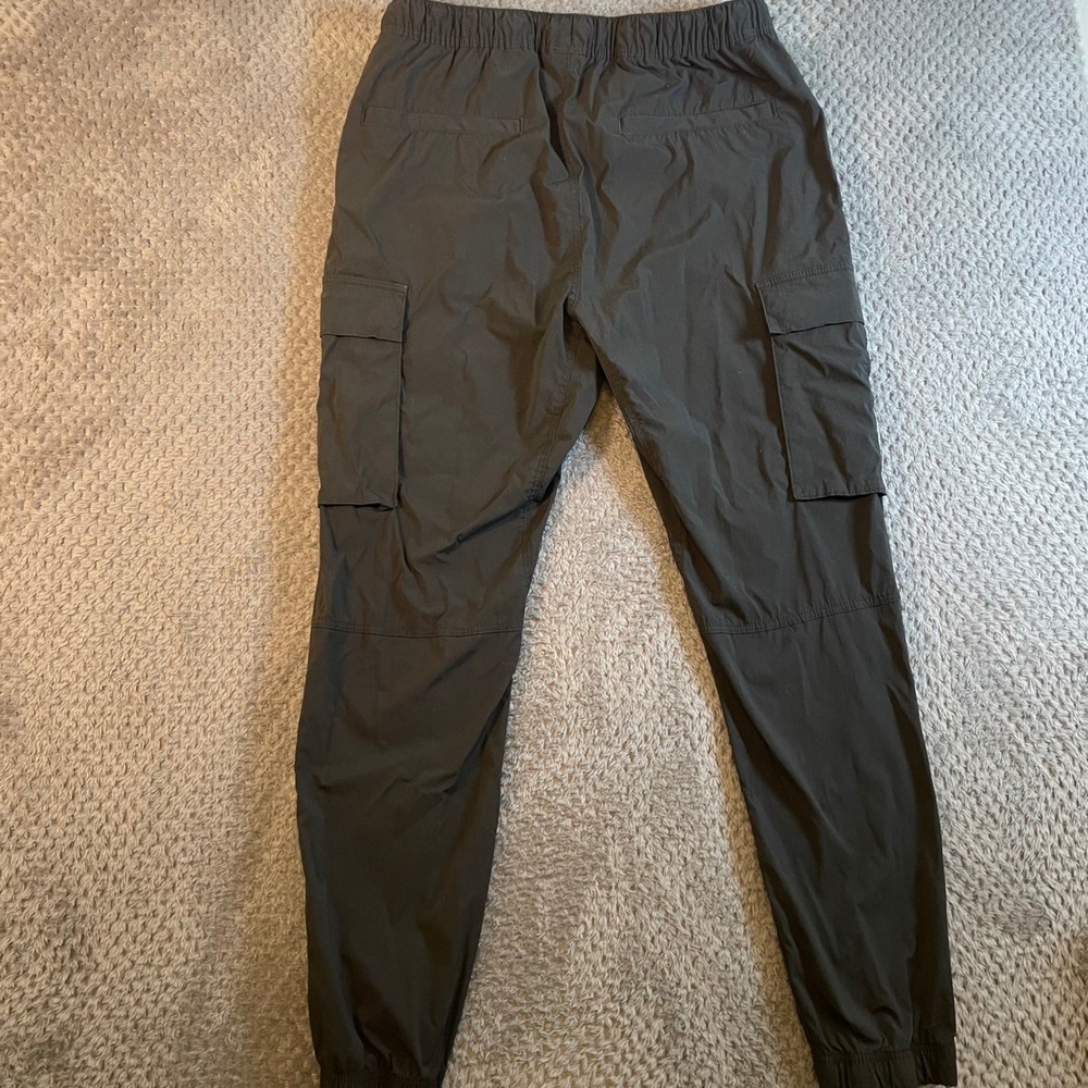 H&M Slim Fit Cargo Jogger Pants Black Womens Size L Drawstring Waist Flaw - Picture 6 of 9